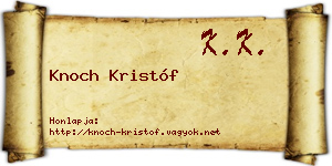 Knoch Kristóf névjegykártya